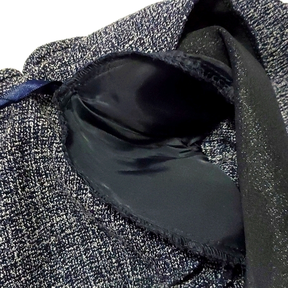 Danny & Nicole Charcoal Lettuce Ruffled Neck Long Sleeve Career Cropped Jacket - Picture 10 of 12